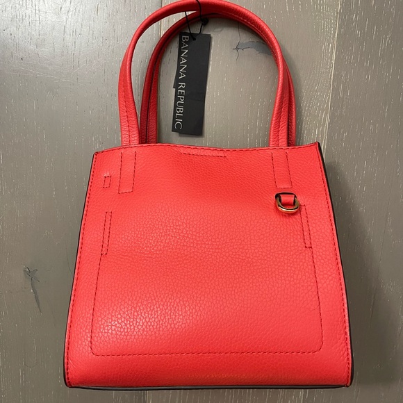 NWT* BANANA REPUBLIC Red Leather Mini Tote Bag - Picture 1 of 7